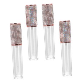 minkissy 4pcs Empty Tube of Lip Gloss Lip Oil Container Lip Tube Lip Gloss Tubes Empty Lipstick Tubes Lip Bottles DIY Lipstick Plastic Containers Lip Gloss Container Rhinestones Abs Liquid