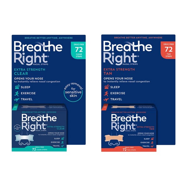 Breathe Right Extra Strength Clear and Tan Nasal Strip for