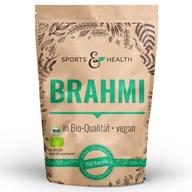 Brahmi Organic Capsules - 200 Brahmi Capsules - 1000 mg per Daily Dose - Vegan - No Fillers - Best Quality - Bottled in Germany - Organic Brahmi