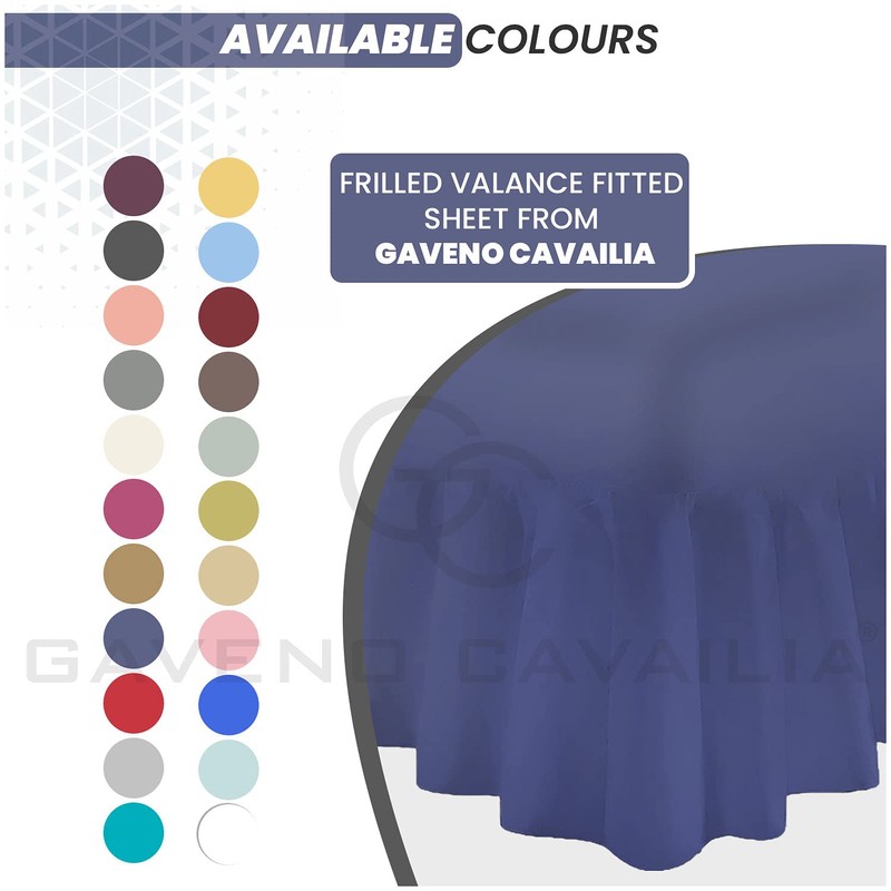 GC GAVENO CAVAILIA Easy Care Single Valance Sheet Frilly Bedding