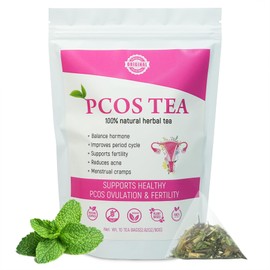 Laicuherb PCOS Spearmint Tea, for Women Hormone Balance & Promote Relaxation and Helps with Hirsutism and Acne, 10 Tea Bags Organic Spearmint Tea for Healthy Ovulation and Fertility