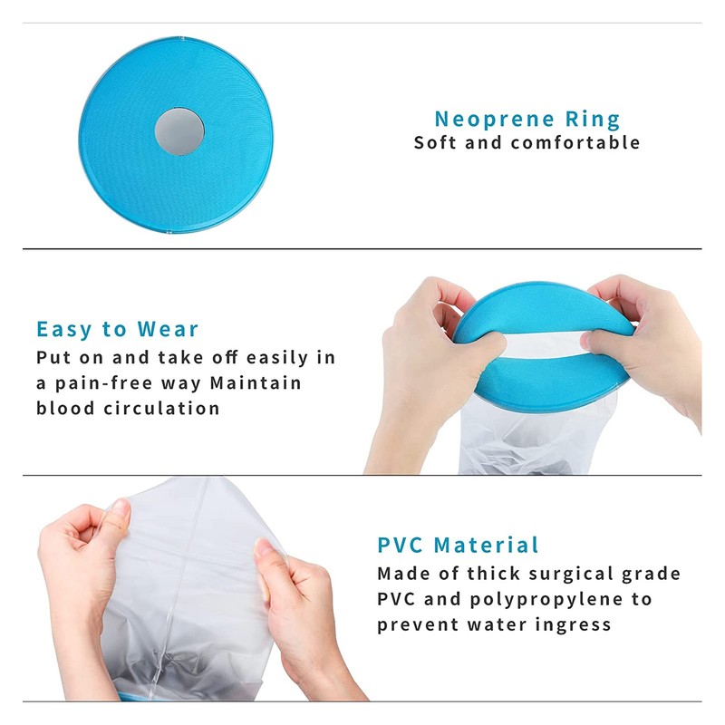 Waterproof Hand Cover for Shower Adults Soft Watertight Seal Reusable