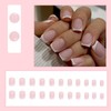 JUSTOTRY Pack of 24 Pink Nails for Gluing, Short, White
