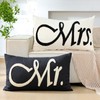 SmoothNovelty 2 Pcs 3D Embroidery Mr and Mrs Pillow Covers