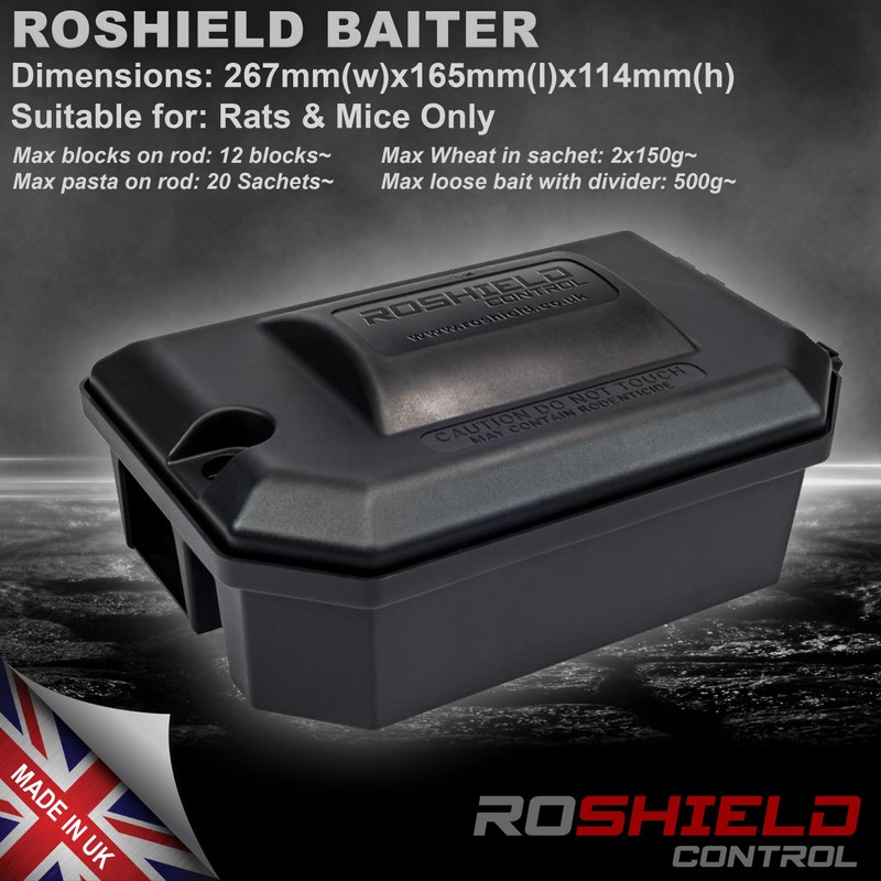 Roshield Tamper-Resistant Safety Bait Box for Rodent Trap and Rodenticide