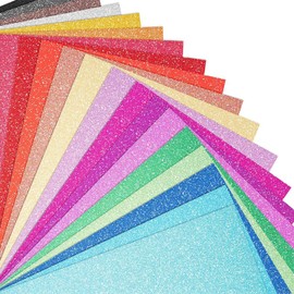 Altaroo Pack of 20 Glitter Paper for Crafts 29 x 21 cm, Glitter Paper 20 Colours, Glitter Paper, Craft Paper Set Children for Making Greeting Cards, Party Decoration Flags, Gift Boxes