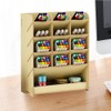 Wooden Pen Holder Storage Box Multifunctional Desk Organiser for Home