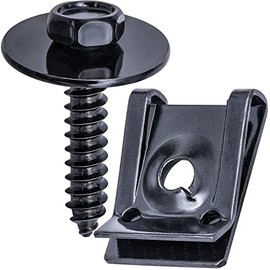 Rexka 20 Sets M4.2 Universal Fender Liner Engine Splash Shield Hex Head Screw & U Nut Kit for GM Chevy Ford Buick JeepChrysler - Multipurpose - Type B