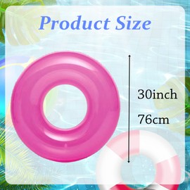 Swimming Rings for Kids Age 6-12, Transparent Inflatable Pool Floats Rubber Ring, 30" (76cm) Red Pool Float Swim Tubes,Summer Swimming Water Beach Toys,Pool Party Decorations,Summer Gift for Kids