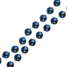 Anderson's Navy Blue and White Beads, 33 Inches, Set of 24, Fan Gear, Birthdays, Homecoming, Game Days, Holidays, Sports Fan Gear,School Spirit, Football Cheerleader Accessories