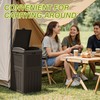 Greesum 33 Gallon Outdoor Trash Can with Lid, Waterproof Resin