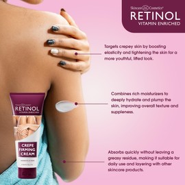 Retinol Anti-Aging Crepe Firming Cream - Tightens, Smooths, and Restores Skin Elasticity for a Youthful Glow 4 Oz
