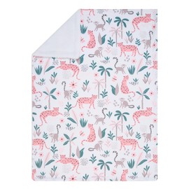 Lambs & Ivy Enchanted Safari Animals White Ultra Soft Jungle Baby Blanket