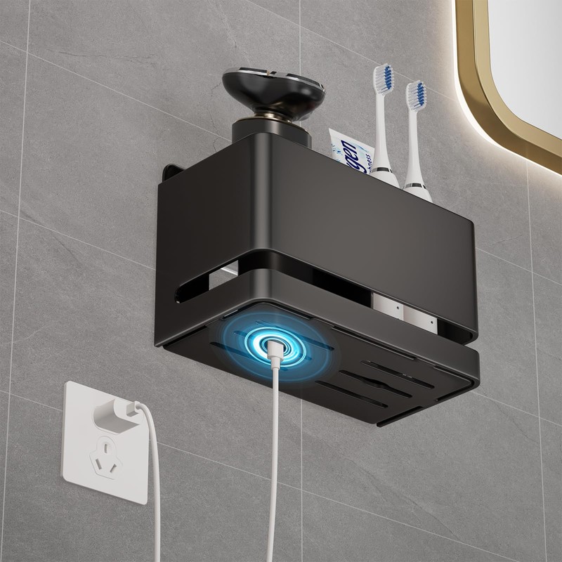YESENT Aluminum Electric Toothbrush Holder - Bathroom Wall Mounted Toothbrush