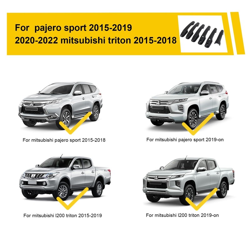 JHCHAN Door-Handle-Covers for Mitsubishi-L200-Accessories 2015-2025 Exterior Car Door Handle Protector