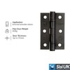 Door Hinges 3 inch Black Ball Bearing Butt Hinges Grade