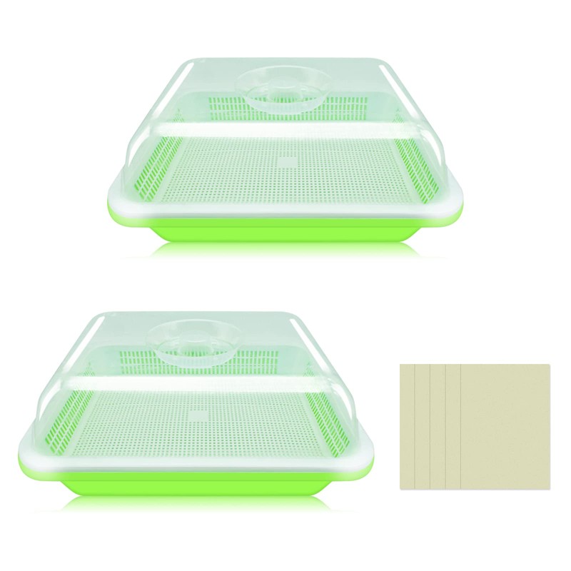 Legigo 2 Pack Seed Sprouter Trays with Lids- Soil-Free Cultivation