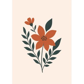 Floral Design Lined Notebook: Flower Journal | A5 Size | 100 Pages