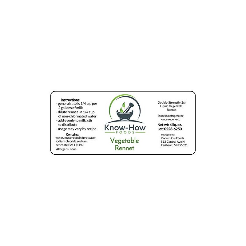 Liquid Vegetable Rennet (2x, double strength) (4 oz.)