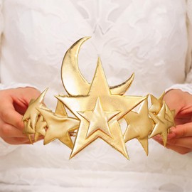 Yean Gold Star Headband Moon Goddes Hair Hoop Festival Hair Accessories for Women and Girls