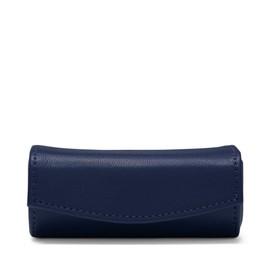 Leatherology Navy Blue Lipstick Case - Holds lipstick up to 3.25", includes interior mirror, snap closure