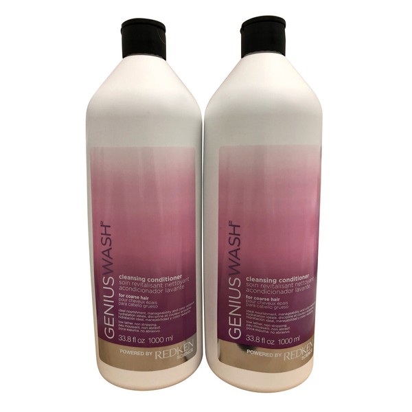 Redken Genius Wash Cleansing Conditioner Coarse Hair DUO 33.8 OZ Each