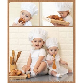 Baby Koch Kostüm Set,Neugeborene Baby Koch Kostüm Fotografie Fotos Requisiten Outfits Hut + Schürze,Baby Geburtstag Fotografie Prop