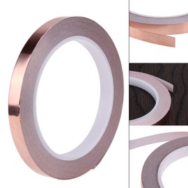 AIYUNNI Copper Foil Tape (1/2-inch x 33 FT) with Double-Sided Conductive Adhesive for Guitar & EMI Shielding,Stained Glass Making,Electrical Repairs,Paper Circuits,Soldering,Grounding,DIY Copper Tape