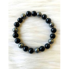Rebuy Sulemani Hakik, Black Obsidian & Hematite Multistone Bracelet For Men & Women | Anxiety Bracelet | Elegant & Comfortable Fit | Beads 8mm, 7.5Inch Strachable Fit