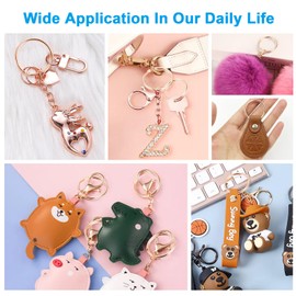 YHYZ Keychain Ring Set (Rose Gold, 30 Sets), Splits Key Ring Hoops (Round) with Chain + Jump Rings, for DIY Craft Tassels Resin Art Jewellery Making Attachment