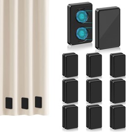 ANGAR 18pcs Outdoor Curtain Weights, Waterproof Magnetic Curtain Weights, Heavy Drapery Weights Bottom, Weighted Magnets for Heavy Wind, Shower Curtain, Garden Flag, Tablecloth (Black)