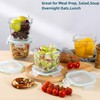 Qxbekmor Glass Soup Container with Airtight Lids, 4 Cup Square