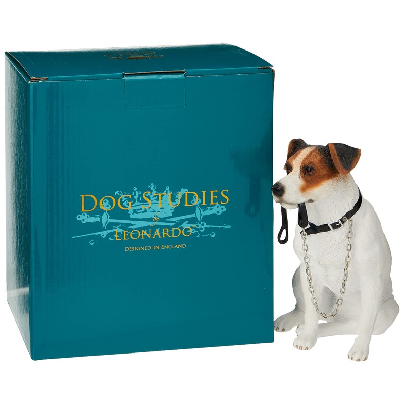 Lesser & Pavey Sitting Walkies Jack Russell, White, H17cm