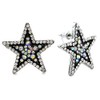 Sparkling Royal White Star Stud Post Earrings Clear Rhinestones Fashion