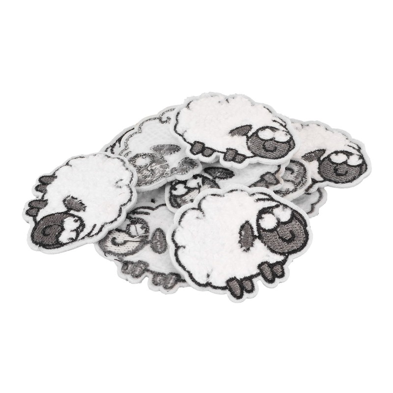30pcs Cloth Patches Embroidered Iron On Sew On Sheep Shape