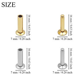 12 Sets Cutlery Rivets 5/16 x 5/8 inch Cutlers Knife Making Handle Pins Rivet Knife Handle Fasteners Kitchen Knifes Handles Screw Fixing Rivet Nuts Anti Corrosion Brass and Stainless Steel Burr Free