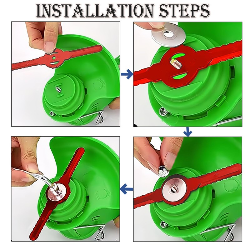 Huakaile 60 Pcs String Trimmer Head Blades Replace, Weed Eater