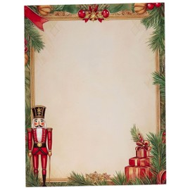 Vintage Nutcracker Christmas Stationary Paper 8.5 x 11-60 Sheets Holiday Letter Paper