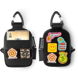 TACTICAL GEEK Storage A6 Mini EDC Organiser - 2 Pockets Premium 500D Cordura Nylon Bag for AirPod, Galaxy Bud, Headphones, Card, Tactical Molle, YKK Zip, Backpack Accessories, black, Tactical