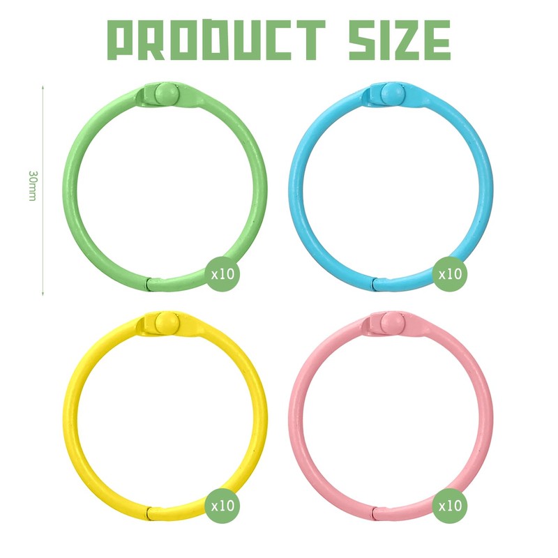 Arcjunys Binder Rings Multicolor Book Binder 30mm Loose Leaf Binder