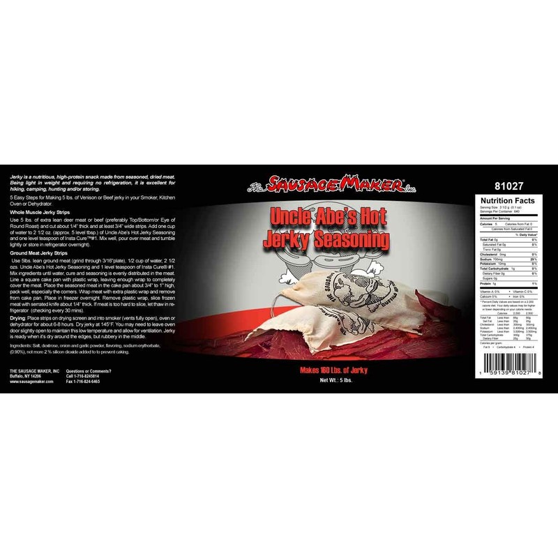 The Sausage Maker - Uncle Abe's Jerky Seasoning, Hot, 5