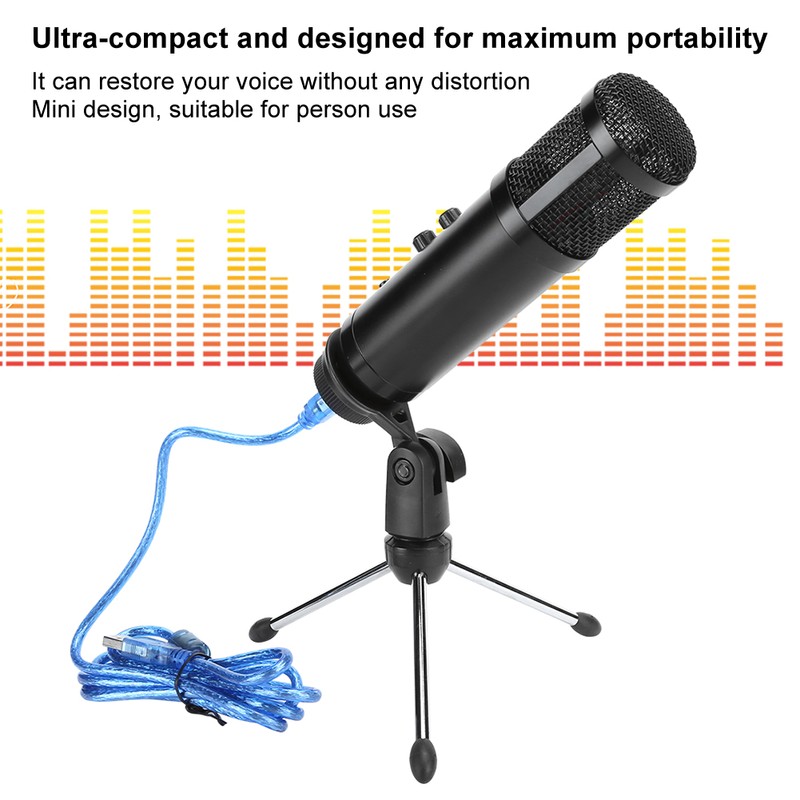Professional Capacitance USB Microphone Recording Mini Portable MIC Set Plug