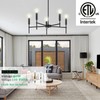 5-Light Black Pendant Light Kitchen Island for Sloped Vaulted Ceiling,