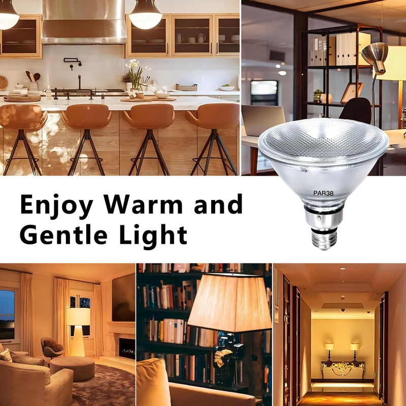 Lachesan PAR38 Halogen Flood Light Bulbs 100W 120V, E26 Base,