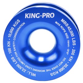 KING-PRO Snatch Recovery Ring, 45000 lbs Winch Snatch Block Pulley Towing Ring, for ATV UTV SUV Truck Off-Road Vehicle Towing Soft Shackle Recovery（Blue）