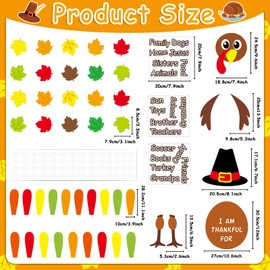 Lonfliness Thankgiving Turkey Bulletin Board DIY Fall Bulletin Board Decorations Paper Turkey Cutouts Craft Fall Thanksgiving Turkey Wall Decor for Autumn School Classroom Chalkboard Favor