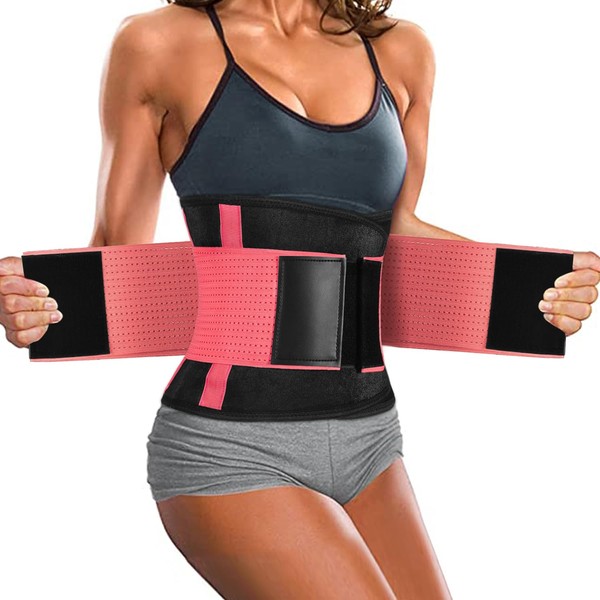SYXUPAP Back Brace for Lower Back Pain Relief, Back Support Belt for Women & Men, Breathable Waist Lumbar Lower Back Brace for Sciatica, Herniated Disc, with Dual Adjustable Straps (Pink,XL)