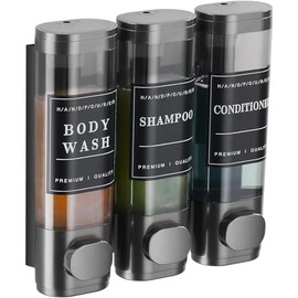 3 X 300 ml Dispensador De Jabon Baño, Dispensadores De Shampoo, Acondicionador Y Jabón Líquido para Cuerpo, 3 En 1 Dispensador De Jabón Líquido Recarg