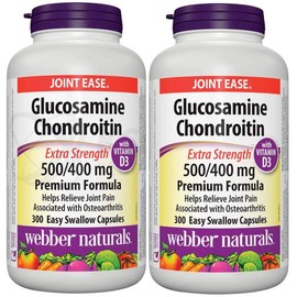 Weber Naturals (containing Vitamin D3) Glucosamine Chondroitin 2 large bottles, 300 tablets, 2 units / 웨버네추럴스 (비타민D3 함유) 글루코사민 콘드로이친 대용량 2병, 300정, 2개