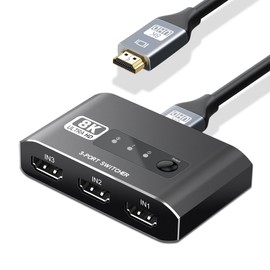 Avedio links HDMI Switcher/Splitter 4K 120Hz 3 in 1 Output Aluminum Alloy No Power Supply Manual Switcher Ultra Fast HDMI Selector HDMI Switcher - Supports 48Gbps HDCP2.3 HDMI2.1 4K@120Hz 1080P@240Hz 